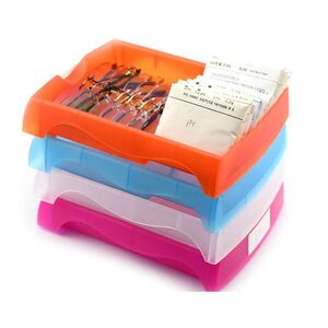 Ящик (бокс, коробка, органайзер) пластиковый для хранения очков и аксессуаров, для сортировки заказов очков в мастерскую RTB-6, с 3 отсеками