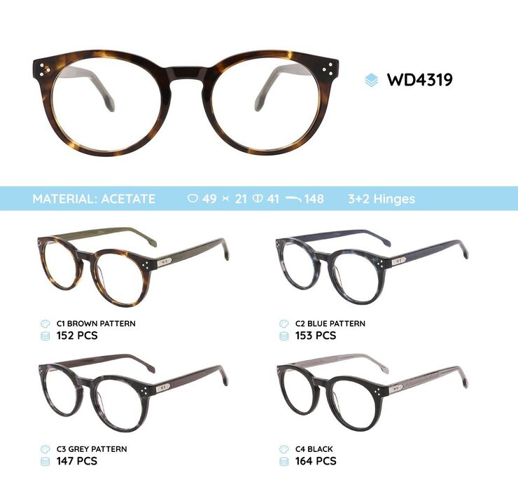 Plastic acetate eyeglasses frame WD4319
