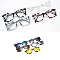 Оправа пластиковая TR90 с флексом + комплект из 5 поляризационных солнцезащитных насадок (клипон) на магните El Dorado EL1201