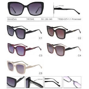 Polarized TR90+CP plastic sunglasses with spring hinges Rianova R7043