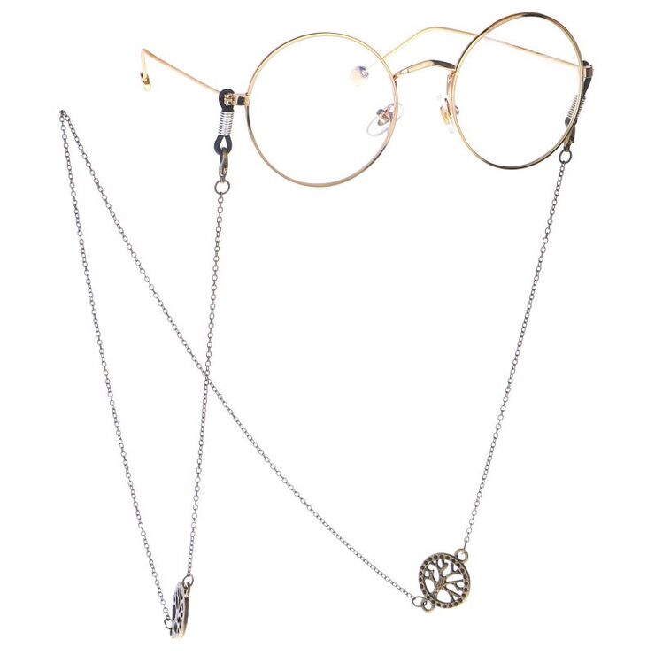 Bronze-colored metal non-slip chain, with the tree of life, for glasses and masks GL135