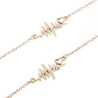 Gold-colored metal non-slip chain, with an electrocardiogram, for glasses and masks GL256