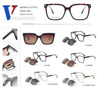 Оправа пластиковая из ацетата с флексом + поляризационная солнцезащитная насадка 6585-DA