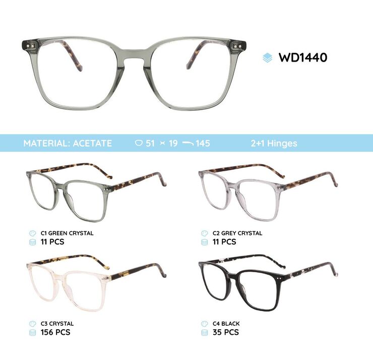 Plastic acetate eyeglasses frame for women WD1440