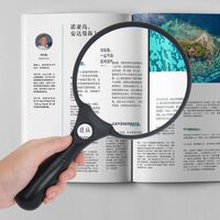 Magnifier with universal backlight, magnifying glass with handle 607B新款-XX, diameter 127 mm, magnification: 2Х, 4Х, 25Х