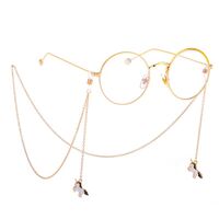 Gold-colored metal non-slip chain, with unicorn pendant, for glasses and masks GL445