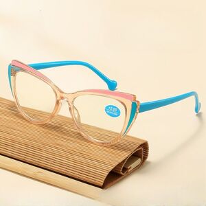 Очки для чтения женские пластиковые из поликарбоната с защитой Blue Ray Cut и флексом KY238, диоптрии от 0.00 до +4.00