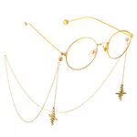 Металлическая нескользящая цепочка золотого цвета, с электрокардиограммой, для очков и масок GL582