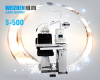 Рабочее место офтальмолога, комбинированный стол с кнопочным управлением + кресло S-500B, столешница 1010*420 мм 