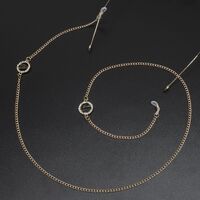Metal non-slip chain, with pendant letters and rhinestones, for glasses and masks GL507