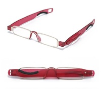 Reading folding glasses with rotating temples and soft case 2852