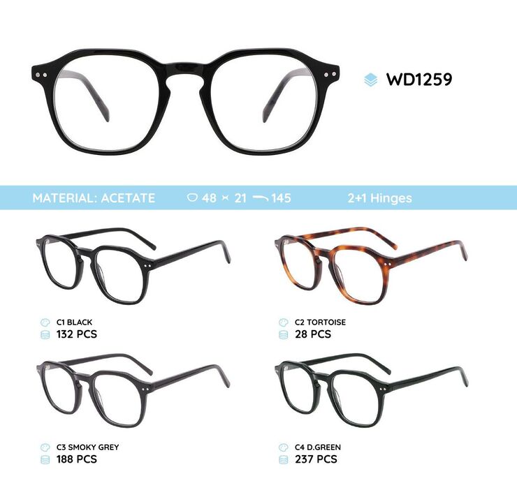 Plastic frames for glasses acetate material WD1259
