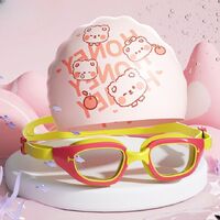 Swimming waterproof anti-fog goggles for kids, set with cap, 502-YU