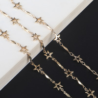 Golden color crystal pearl glasses chain GL1216