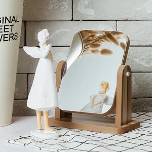 Зеркало настольное вращающееся для салона оптики с коричневым оттенком, 21*15 см