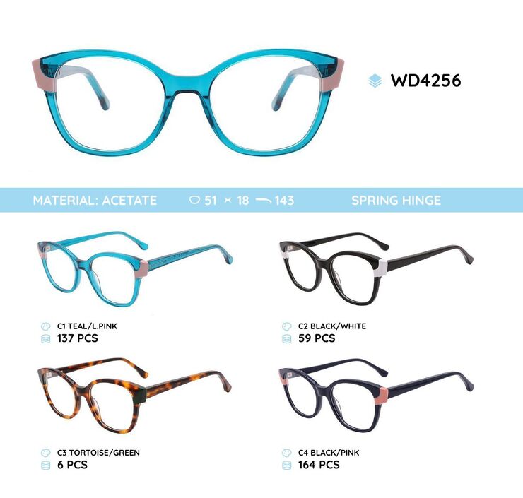 Plastic acetate eyeglasses frame for women WD4256