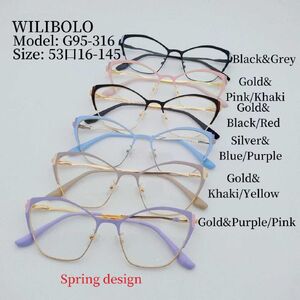 Metal ultrathin women's frames with spring hinges Wilibolo G95-316