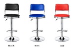 Fixed tall round swivel lift stool with round base and footrest 方背 高