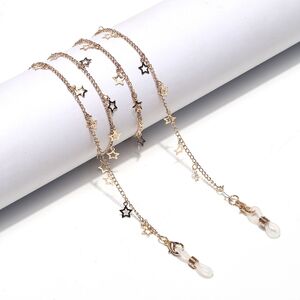 Металлическая нескользящая цепочка золотого цвета, со звездой, для очков и масок GL1429