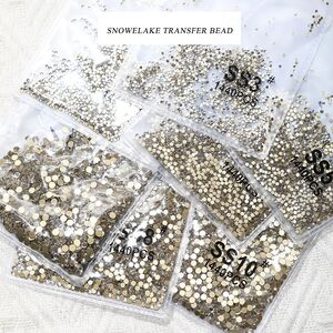 Set of rhinestones with flat bottom for decorating frames and glasses PD0022, colors: white and AB, 1.3-6.5 mm (price per package, min. orde
