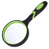 Лупа в силиконовом ободке со стеклянной линзой MAGNIFIER HPDC GLASS 放大镜, чёрно-зелёная