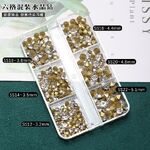 Set of rhinestones with a pointed bottom for frames and glasses decorating, transparent, sizes 3.2-5.1 mm (price per pack, 3 packs minimum)
