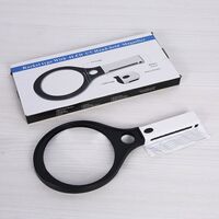Magnifier with universal backlight, magnifying glass with handle 80150-XX, diameter 150 mm, magnification: 2X, 10X