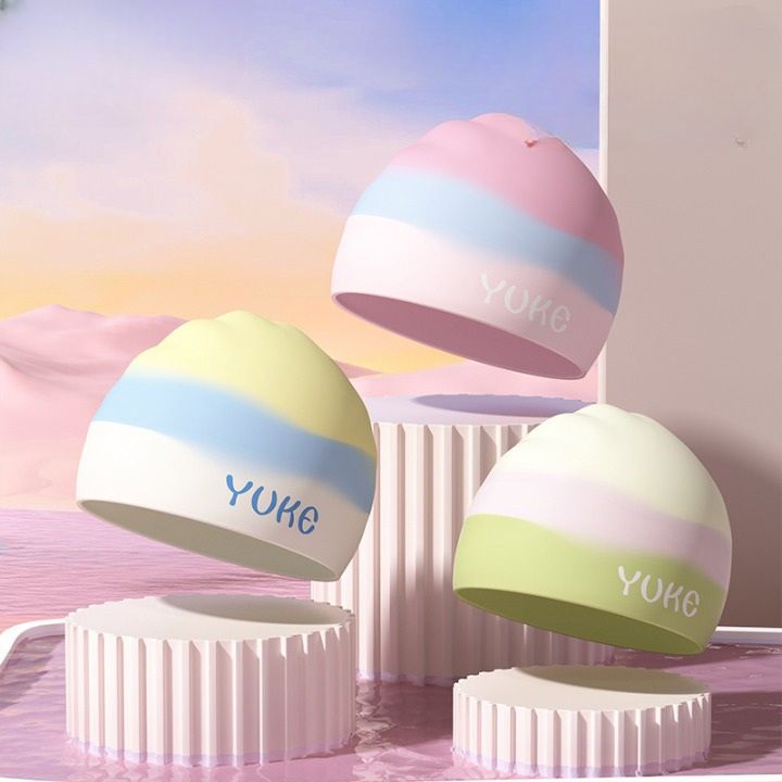 Silicone waterproof swimming cap for kids GJ567-YU