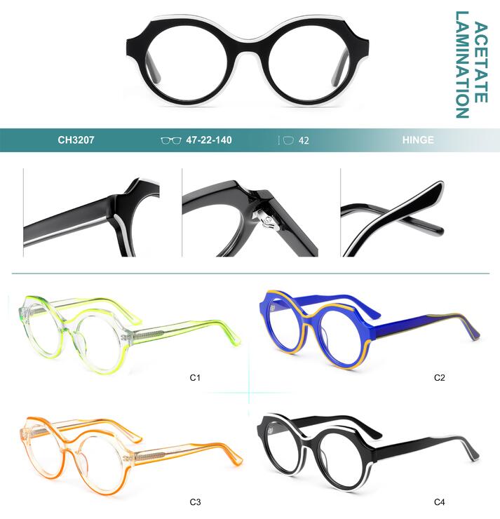 Plastic frames for glasses, acetate lamination Big City CH3207