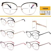 Ready-made metal frame glasses Vizzini V8006, lens with blue anti-reflex coating, diopters +0.75 to +4.00 (step 0.25); from -1.00 to -8.00 (