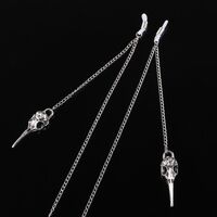 Silver-colored metal non-slip chain, with hollow beak pendant, for glasses and masks GL211