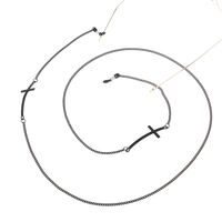 Металлическая нескользящая цепочка черного цвета, с крестом, для очков и масок GL839