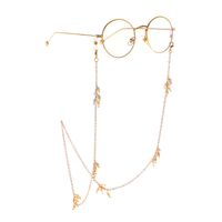 Metal non-slip gold chain, with freshwater deformed pearl, for glasses and masks GL916
