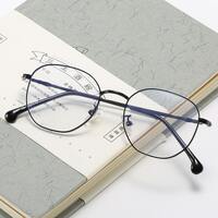Metal eyeglasses for reading V8627 with blue ray cut protection, diopters from 0.00 to -6.00, not centered