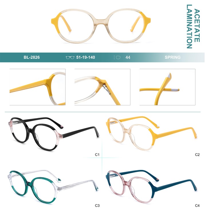 Plastic frames for glasses, acetate lamination with spring hinges Big City BL-2826
