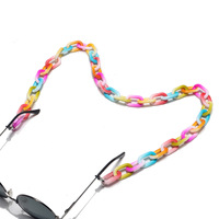 Acrylic rainbow eyeglasses chain GB081