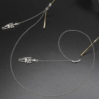Silver-colored metal non-slip chain, with skeleton pendant, for glasses and masks GL402
