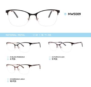 Оправа для очков металлическая женская полуободковая MW5009