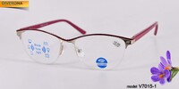 Готовые очки с линзами Blu Block женские металлические с флексами Vizzini V7015-1 диоптрии до+4.50 / -4,00