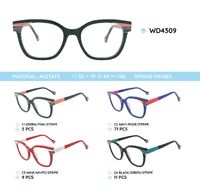 Plastic acetate eyeglasses frame for women with spring hinges WD4309