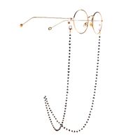 Gold-colored metal non-slip chain, with crystal, for glasses and masks GL720