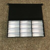 Mobile box (suitcase, trunk, organizer, display case) on wheels for frames and glasses for 120 slots JS-C190117