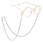 Металлическая нескользящая цепочка черного цвета, медная змейка 1,2 мм, для очков и масок GL273