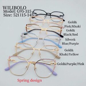 Metal ultrathin women's frames with spring hinges Wilibolo G95-315