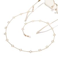 Металлическая нескользящая цепочка золотого цвета, с полым цветком клевера, для очков и масок GL1518