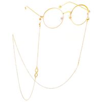 Gold-colored metal non-slip chain, with number 8, for glasses and masks GL393
