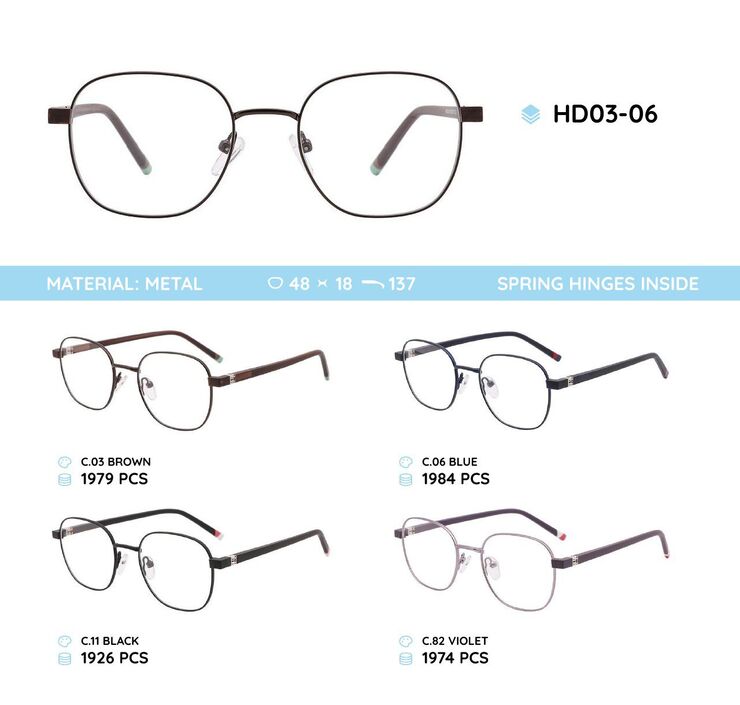 Metal frame with TR-90 temples HD03-06