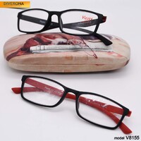 Plastic frame glasses with artificial leather case VIZZINI V8155