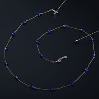 Gold-colored metal non-slip chain, with blue eye beads, for glasses and masks GL874