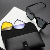 PC plastic frame + 3 polarized sun protection magnet clip-ons + leather case El Dorado EL9806